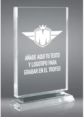 rechteckigen Glastrophäe