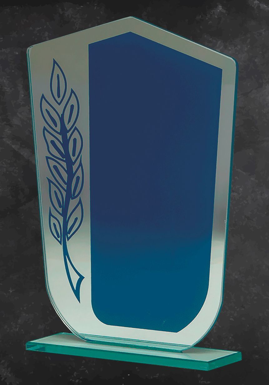 Trofeo de cristal espiga cristal azul