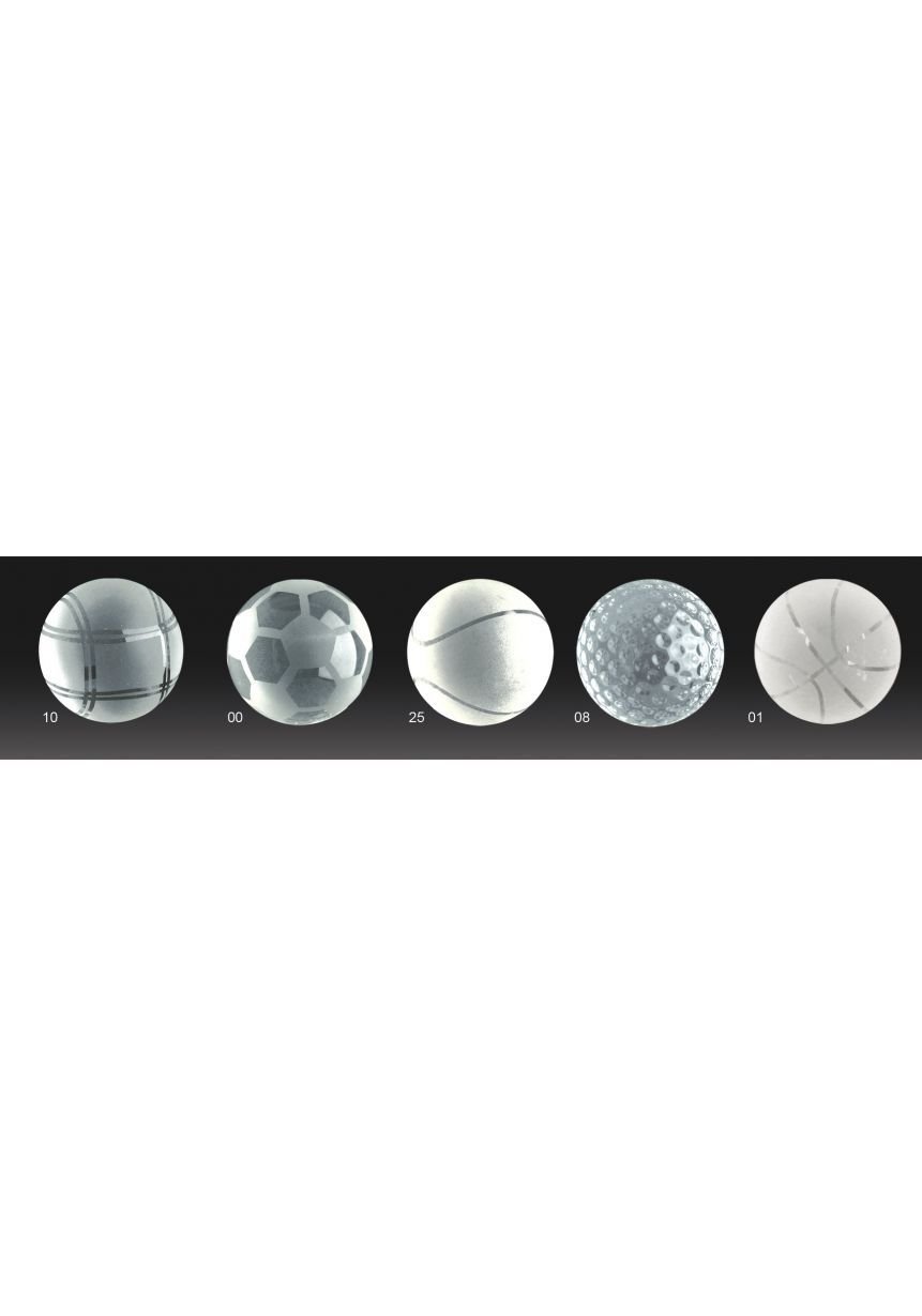 Trofeo de cristal forma vela y aplique pelota