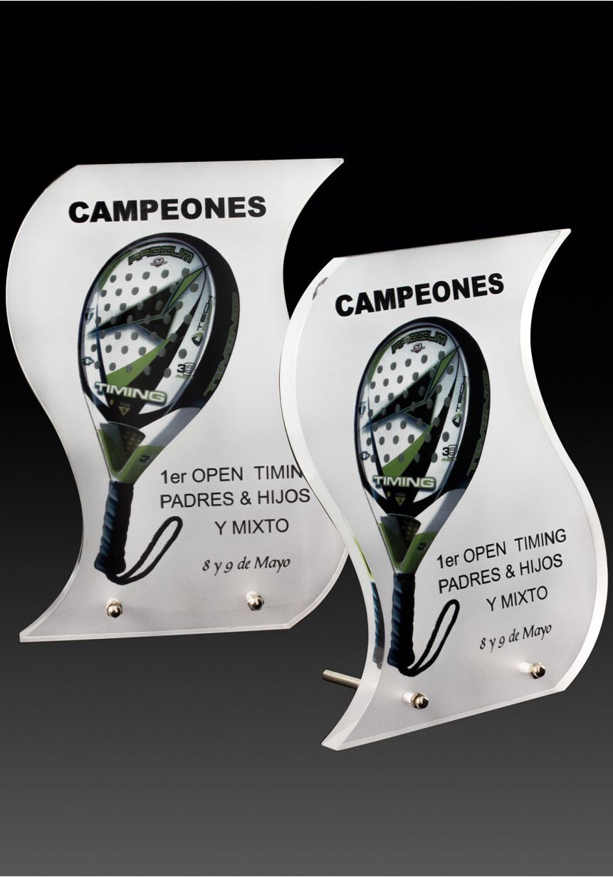 Trofeo de cristal ondulado sublimación color