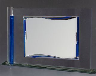 Plate glass tribute two columns and wrought silver frame
