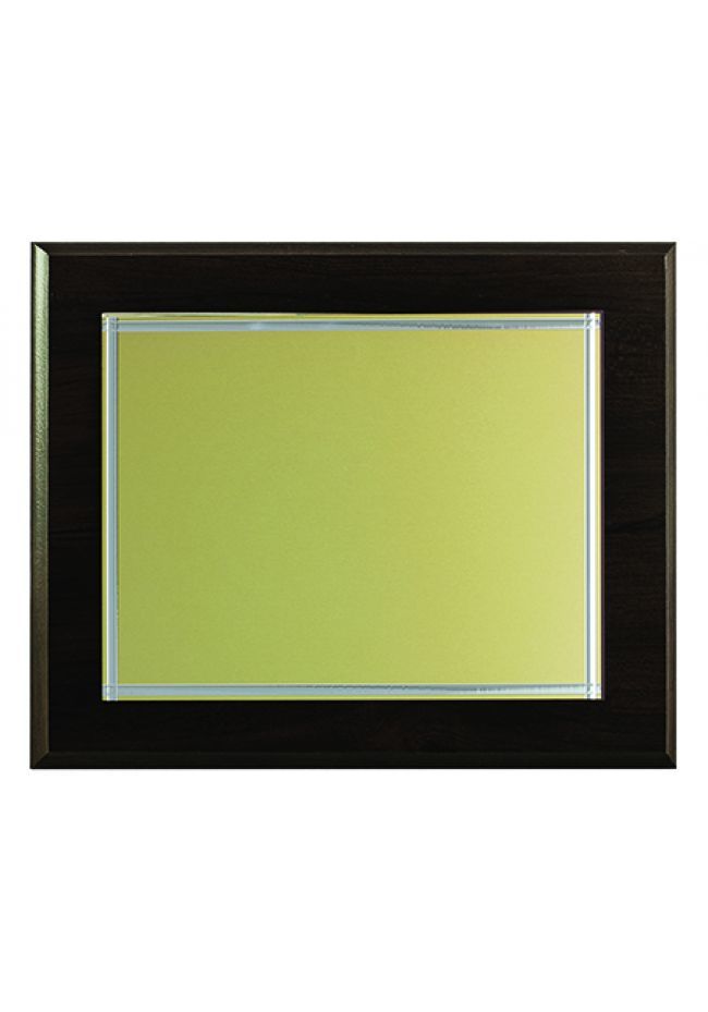 Placa de homenaje biselado dorado impresión color Placa de homenaje biselado dorado impresión color