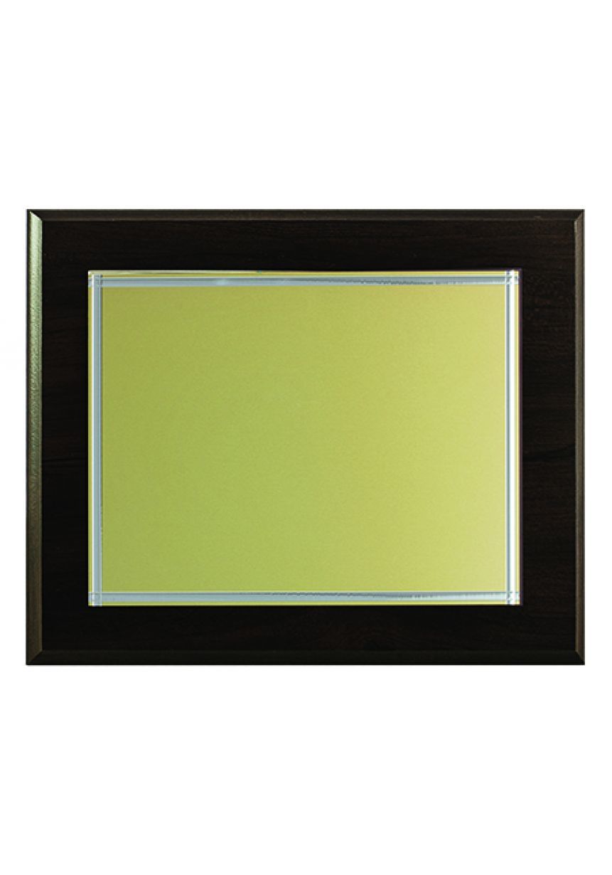 Placa de homenaje biselado dorado impresión color