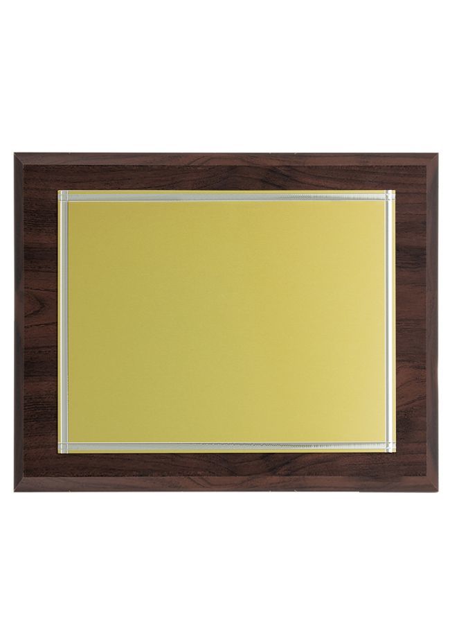 Placa de homenaje biselado dorado impresión color