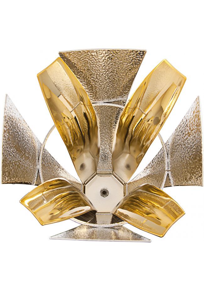 Trofeo copa de diseño con dos piezas en oro y plata