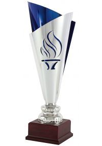 Trofeo copa antorcha azul y plata
