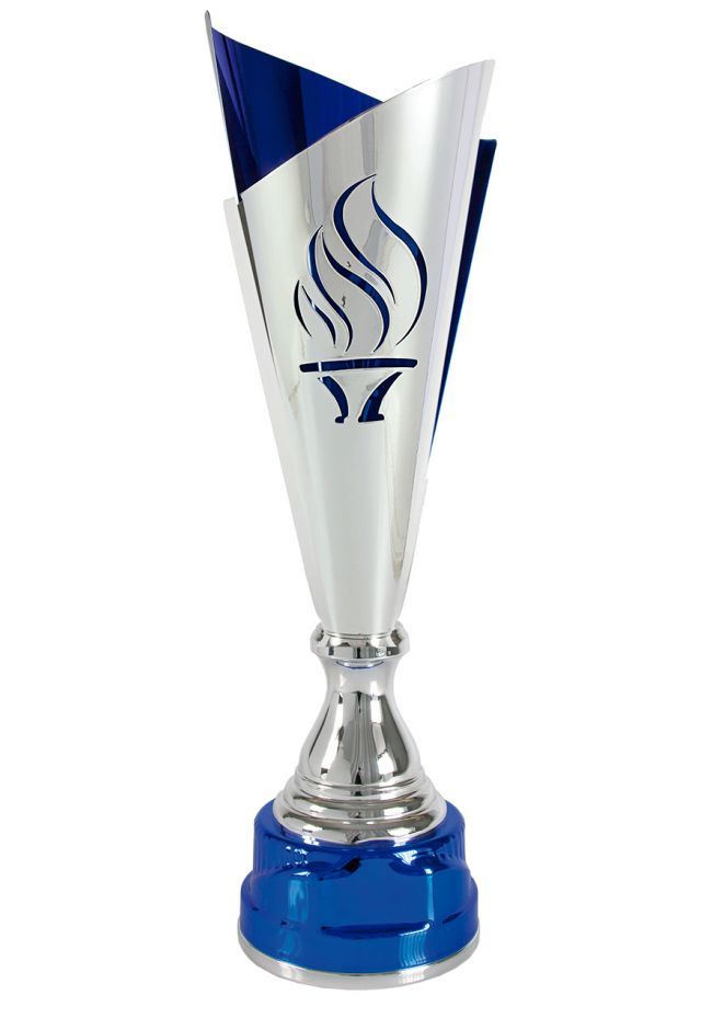 Trofeo copa antorcha azul y plata