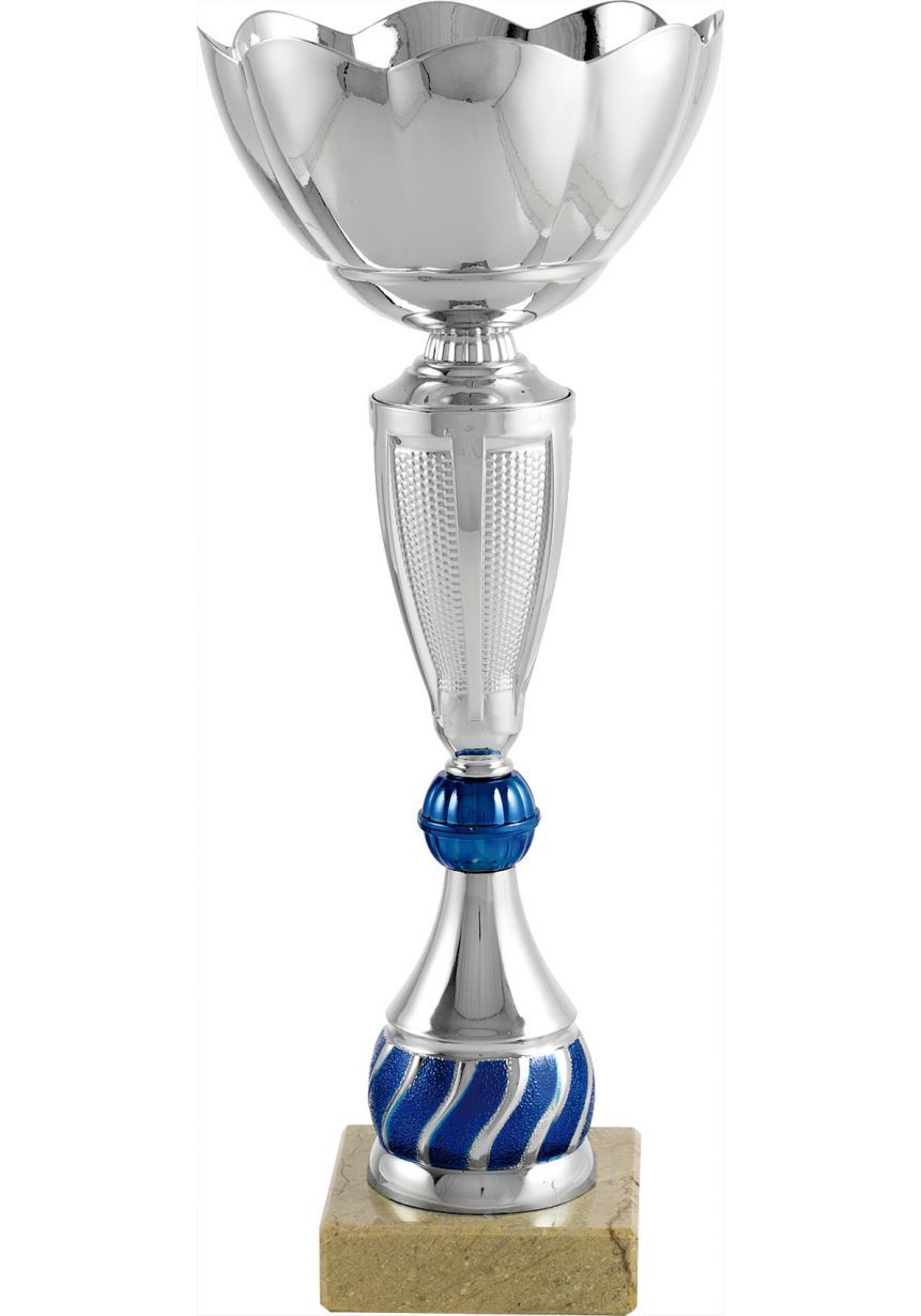 Trofeo copa cáliz bola central azul
