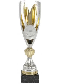 Trofeo copa balón portadisco dorado asas Thumb