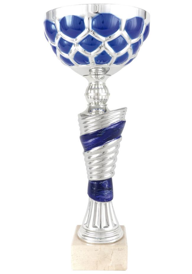 Trofeo copa balón abstracta azul