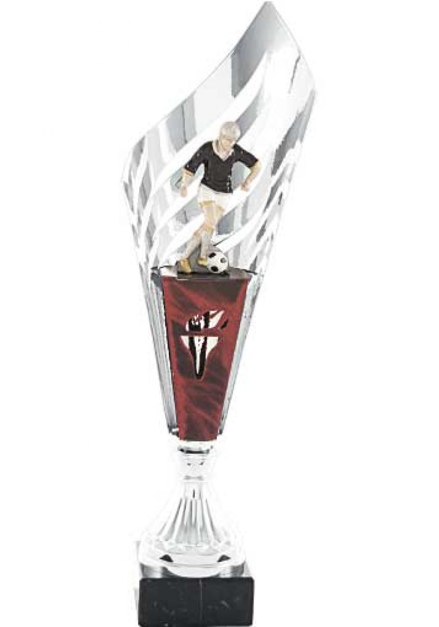 Trofeo copa semiabierta con hoja
