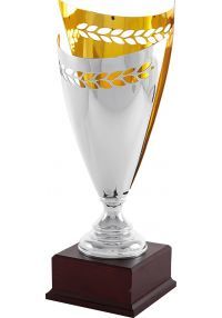 Trofeo copa semiabierta laurel bicolor