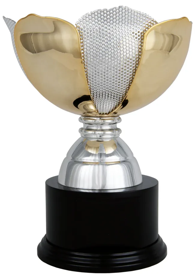 Verre saladier fleur argent-or