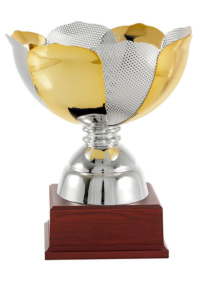 Trofeo copa ensaladera flor plata-oro