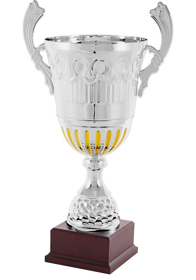 Trofeo copa bicolor plata/oro asas