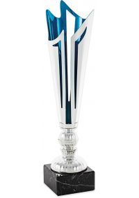 Trofeo copa corte dos hojas plata azul-1