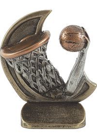 Resin sports trophy in basketball