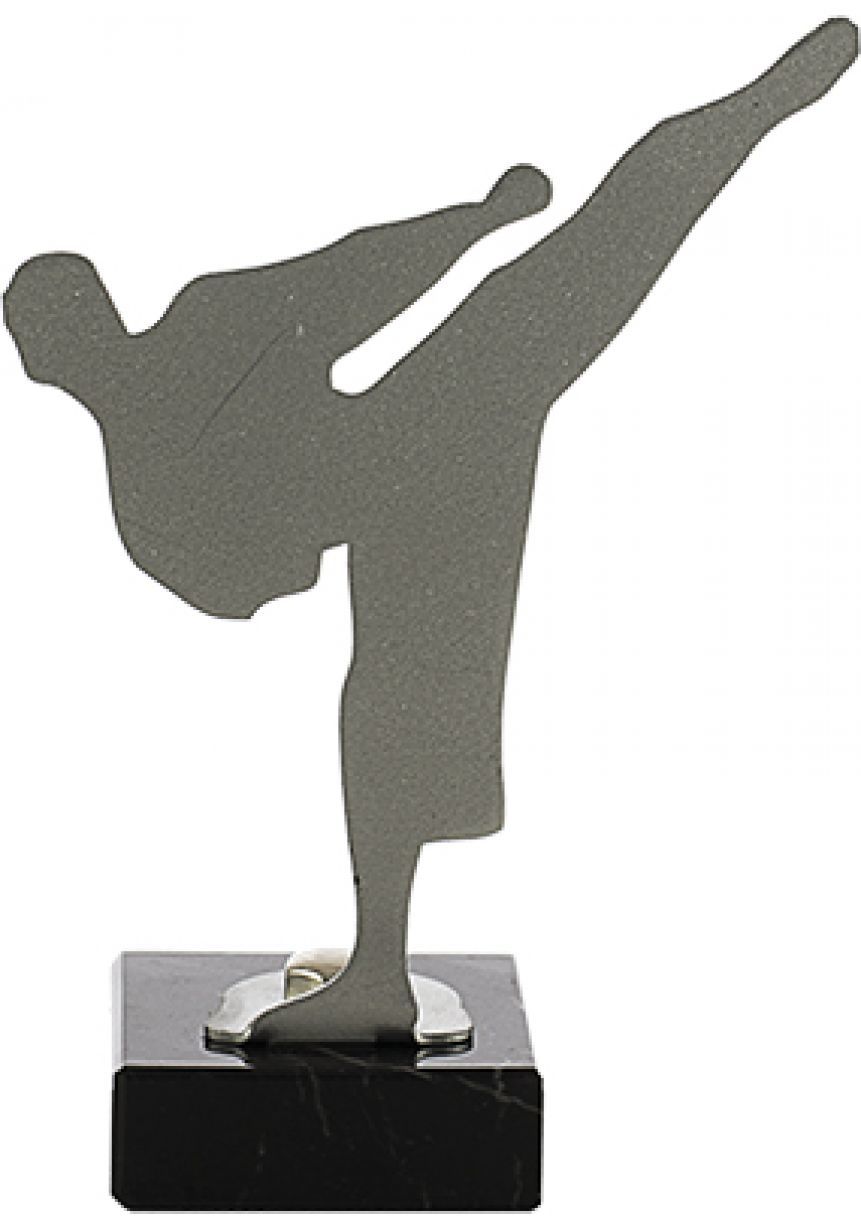 Trofeo con figura realizado en metal