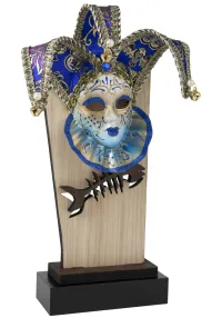 Trofeo in legno con maschera