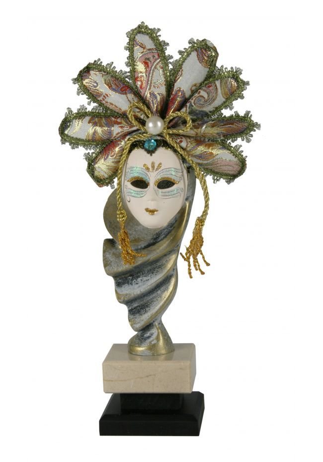 Trofeo di carnevale con maschera in ceramica