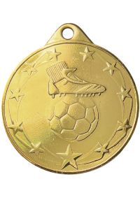 Médaille de football avec ballon en haut relief