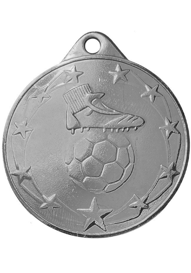 Medalla de fútbol con pelota en relieve alto