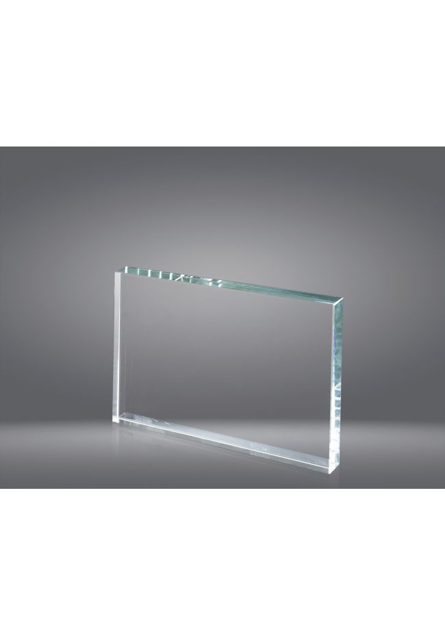 Trofeo taco cristal forma rectangular en color