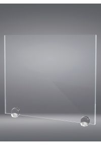 Trofeo de cristal forma rectangular con 2 soportes de aluminio