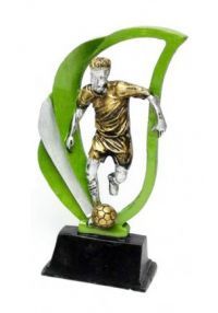 Troféu de futebol em coleção de resina