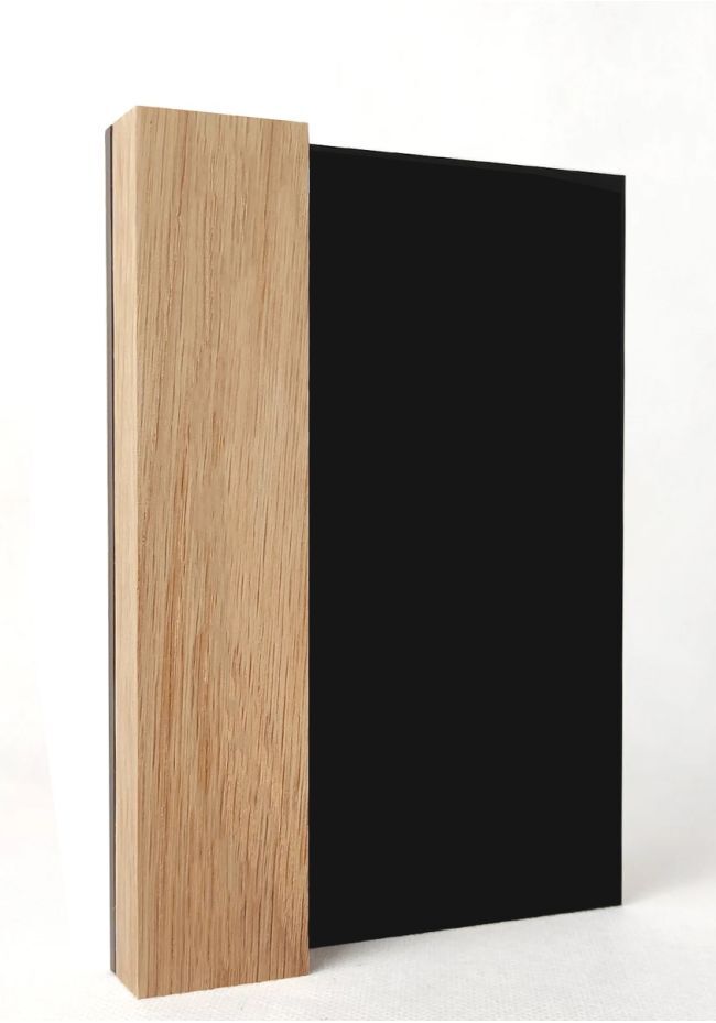 Plaque en bois et acrylique de forme rectangulaire
