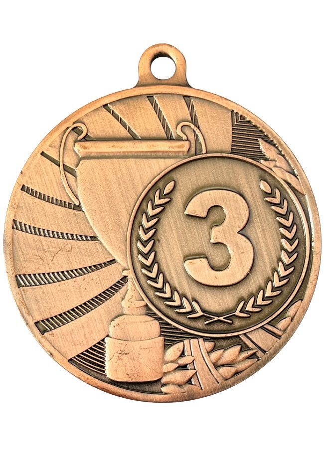Medalla deportiva con número en relieve nº1,2,3