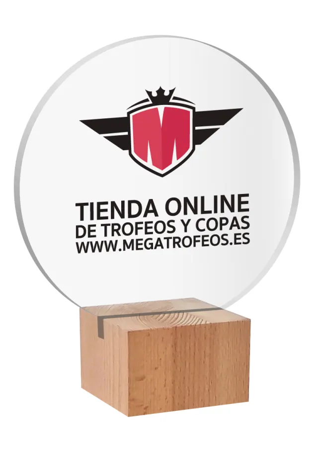 Round wooden base trophy