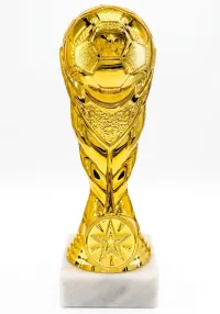 Trofeo copa de futbol en pvc dorado