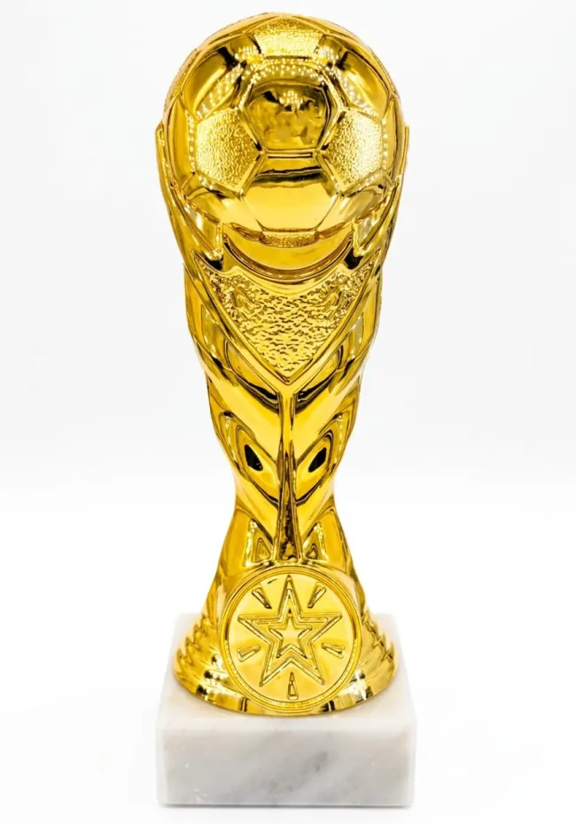 Trophée de la coupe de football en résine dorée
