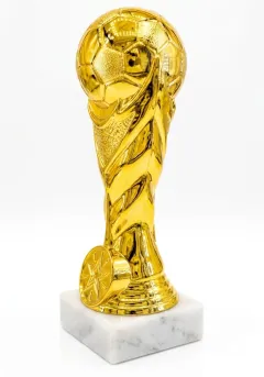 Trophée de la coupe de football en résine dorée Thumb