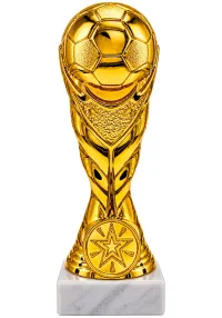 Troféu da copa de futebol em resina dourada