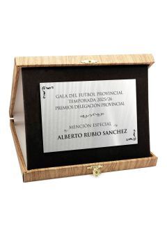 Homage oak plaque case with interior support Thumb