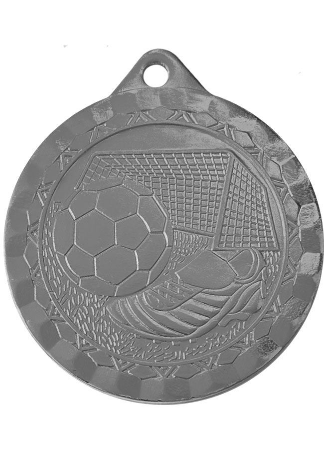 Medalla deportiva de futbol en relieve