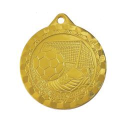 Medalla deportiva de futbol en relieve