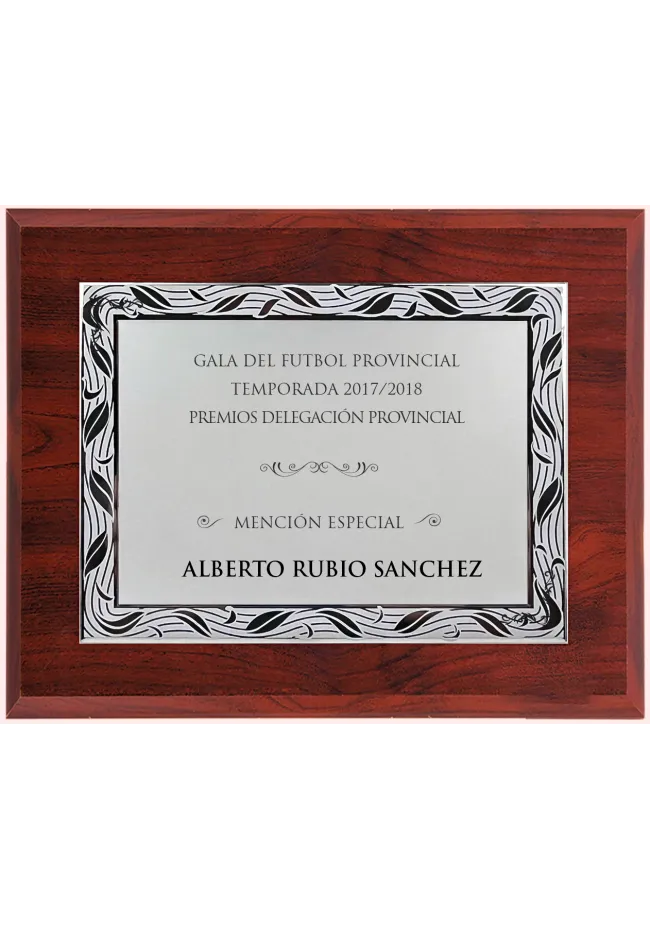 Placa comemorativa com desenho prateado Placa comemorativa com desenho prateado