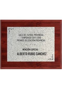 Plaque commémorative en bois couleur pierre Thumb