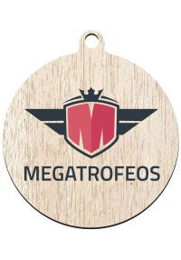 Round wooden medal