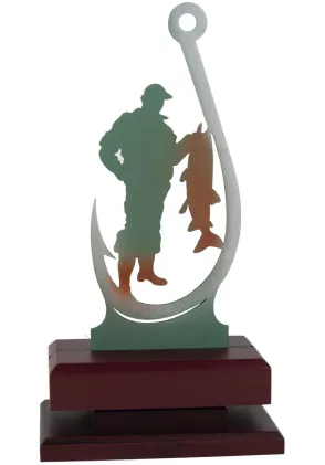 Angeln-Silhouette-Trophäe aus Metall