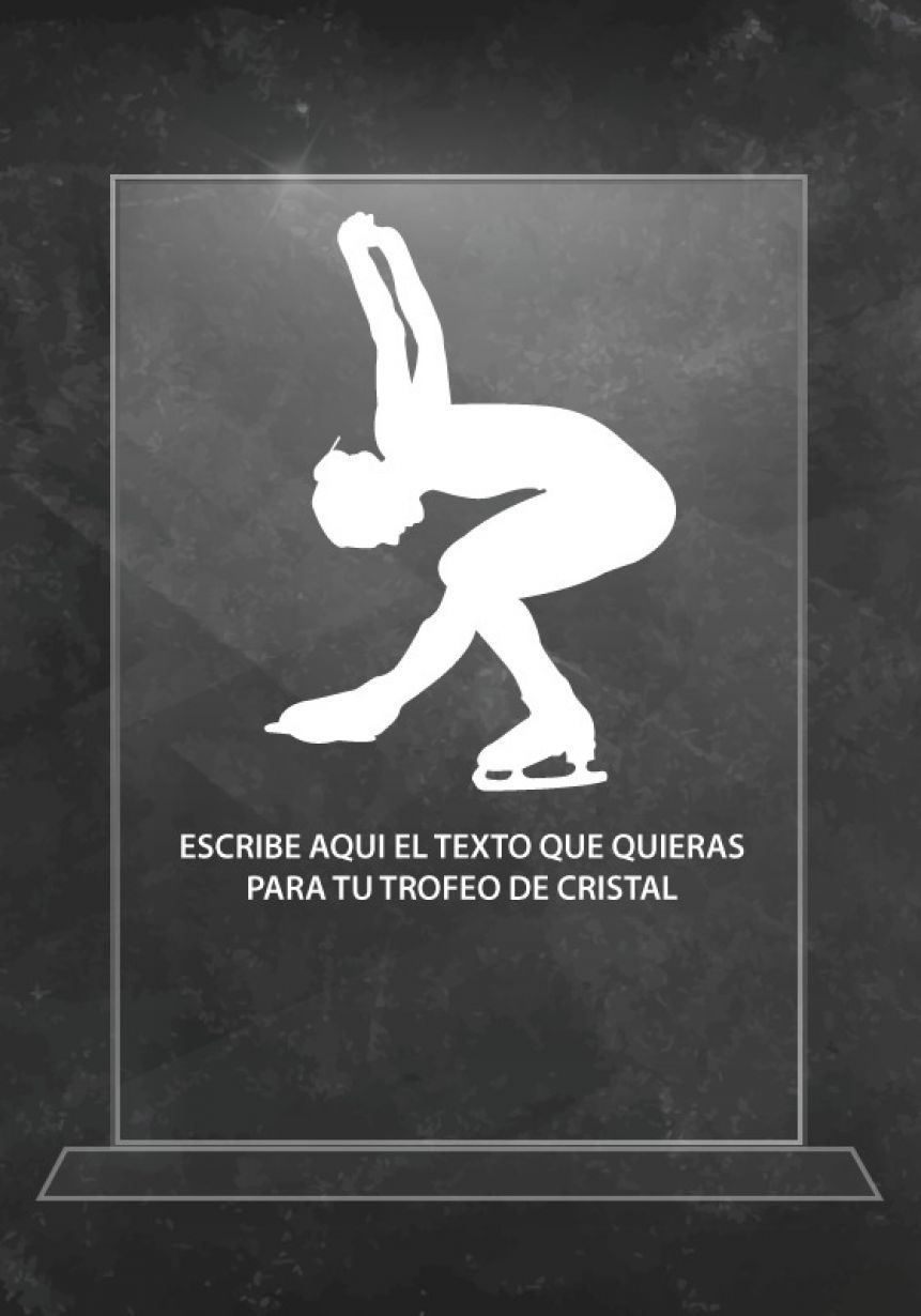 Trofeo de cristal patinaje artístico