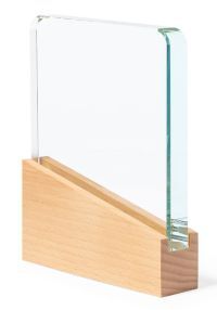 Glass and wood trophy