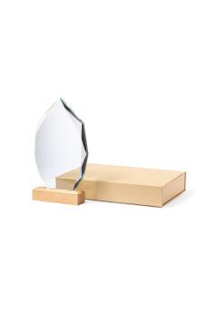 Troféu de vidro e madeira na base Thumb