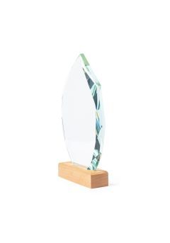 Trofeo in vetro e legno sulla base Thumb