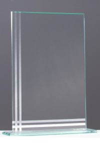 Rectangular glass trophy with silver detail
