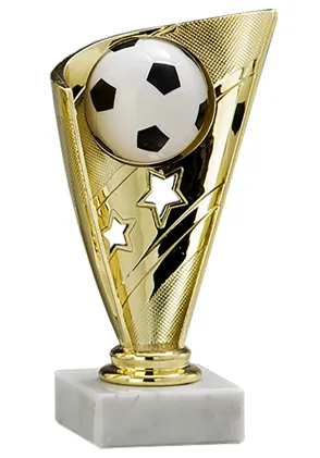Goldene Fußballtrophäe mit Ball