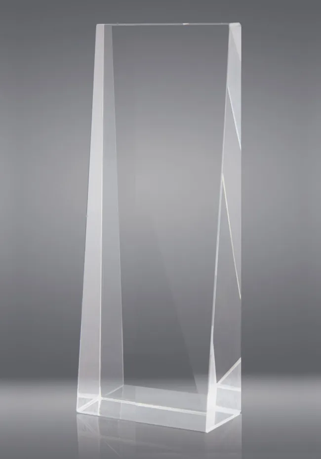 Trophée de cristal en forme de coin